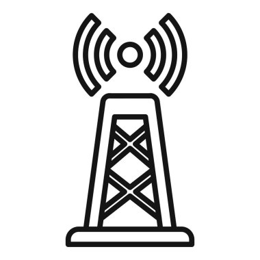 Wifi sağlayıcı kule ana hatları vektörü. İnternet dijital verileri. Yönetim koşulu