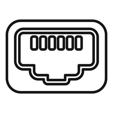 Lan port simgesi ana hatları vektörü. İnternet sağlayıcı servisi. Hızlı ev bağlantısı