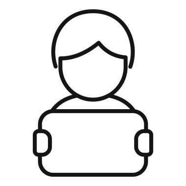 Cinsiyet eşitliği tahtası ana hatları vektörü. Erkek ajans portresi. Çeşitlilik ameliyatı