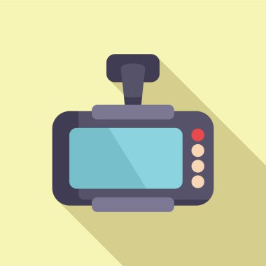 Taksimetre monitör aygıtı düz vektörü. Nakliye konteynırı. Araç Şehri