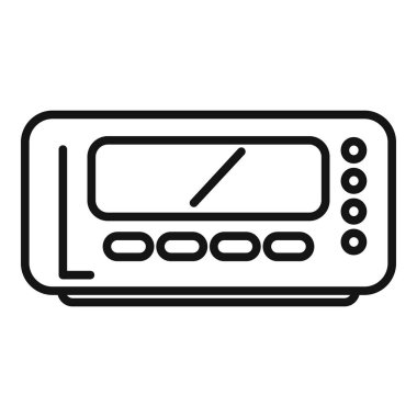 Taksimetre araç kontrol ikonu ana hat vektörü. Ekranı izle. Hızlı sürüş