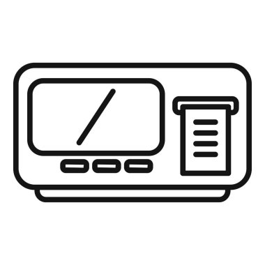 Taksimetre yol kontrolü ikonu ana hatları vektörü. Otomatik teslimat. Kamu hızı