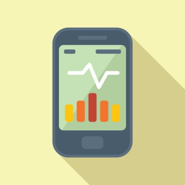 Koşucu dijital spor ikonu düz vektörü. Spor sağIık aleti. Sosyal medya