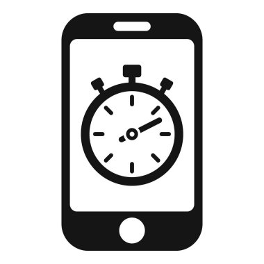 Çalıştırıcı uygulaması kronometre simgesi basit vektörü. Sosyal medya. Kişinin dijital sporu