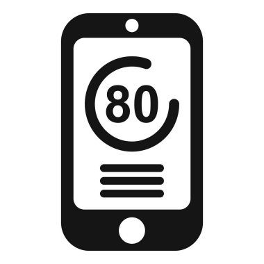 Uygulama puanı simgesi basit vektörü. Dijital akıllı telefon. Spor verileri