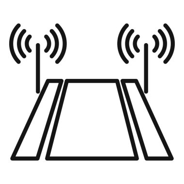 Akıllı kontrol algılayıcı simgesi ana hatları vektörü. Bakım yeri. Yaya geçidi sürücüsü