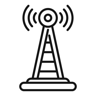 Kule yol sensör ikonu ana hat vektörü. Sistem kontrolü. Akıllı sür, dur.