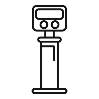 Yol sensörü paralı geçiş simgesi ana hat vektörü. Kontrol kör noktası. Güvenlik kontrolü