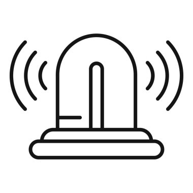 Flasher sensör yol ikonu ana hat vektörü. Alarm durumu. Detektif koltuk sporu