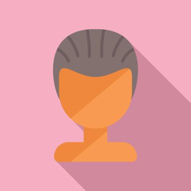 Berber kısa peruk ikonu düz vektör. Yüz modası. Şirin bayan kıyafeti.