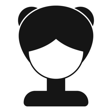 Kısa peruk yüzü simgesi basit vektör. Kadın yüz modası. Sahte kısa berber.