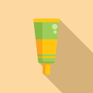 Krem tüplü kavanoz ikonu düz vektör. Kore parlatıcısı rutini. Ürün yüzü