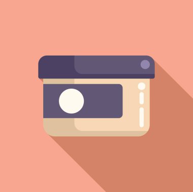 Makyaj kremi kavanozu düz vektörü. Kız fırçası makyajı. Moda sanatı