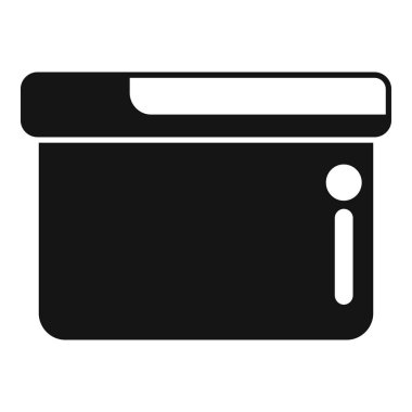 Kore krem kavanozu simgesi basit vektör. Deri maskesi. Ürün yüz asidi