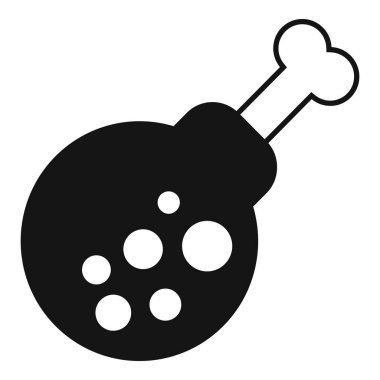 Kızarmış tavuk yemeği ikonu basit bir vektör. Öğle yemeği sokak yemeği. Yemeği götür.