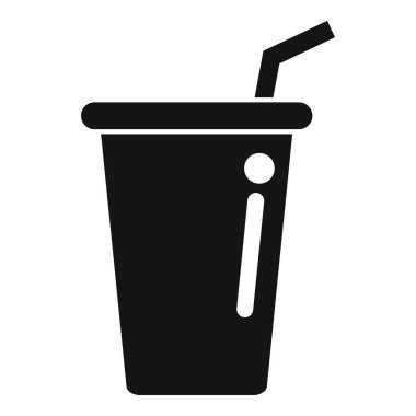 Kola bardağı simgesi basit bir vektör. Konteynır atıştırmalığı. Önerge yemeği