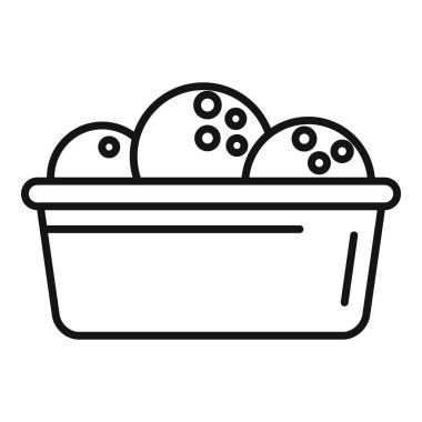 Yemek kutusu simgesi ana hatlarını kaldır. Fast food. Sokak lokantası