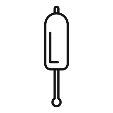 Köpek maması çubuğu ikon ana hatları vektörü. Paket servis öğle yemeği. Çöp burger.