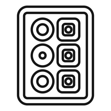 Üst görünüm yemek ikonu ana hatları vektörü. Uzak sokak kutusu. Ekmek pişirme