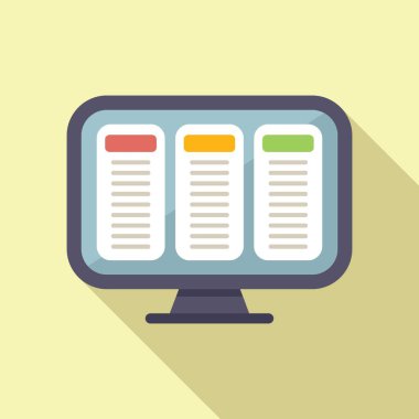 Çevrimiçi iş simgesi düz vektörü ara. İş kariyeri. İş pozisyonu çalışanı