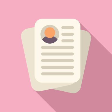 Çevrimiçi iş belgeleri simgesi düz vektör. Şimdi CV 'yi ara. Aday kariyeri