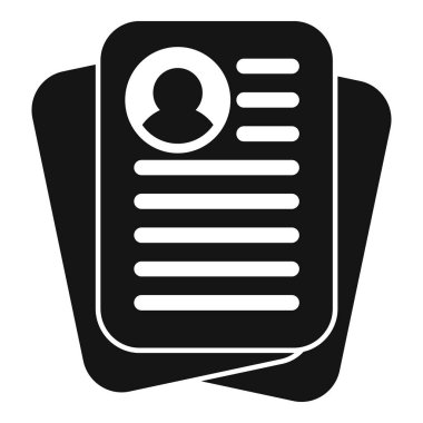 Çevrimiçi görev belgeleri simgesi basit vektör. Şimdi CV 'yi ara. Aday kariyeri
