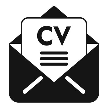 Cv e- postası simge basit vektörü alır. Kariyer adayı. Deneyim çalışması