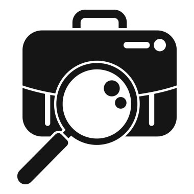 Arama görev yöneticisi simgesi basit vektörü. İnsan kaynaklarına bakmaya devam edin. İş görüşmesi