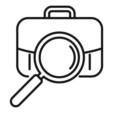 Arama görev yöneticisi simgesi ana hatları vektörü. İnsan kaynaklarına bakmaya devam edin. İş görüşmesi