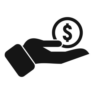 Gönüllü para yardım simgesi basit bir vektör. Çocuk bakımı. Ebeveyn sevgisini paylaşır