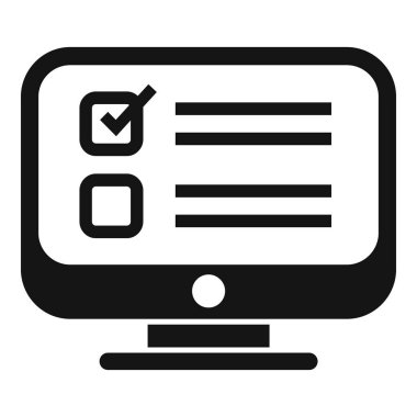 Çevrimiçi oylama simgesi basit vektörünü seçin. Vatandaş kararı. Görüşme tartışması