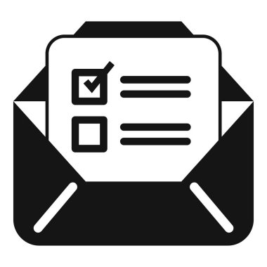 Posta kutusu simgesi basit bir vektör. İnsanlar oy verir. Makine konuşma raporu