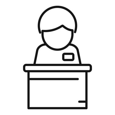 Seçim ikonu ana hatları vektörü. Demokrasi oylaması. Siyaset seçmeni