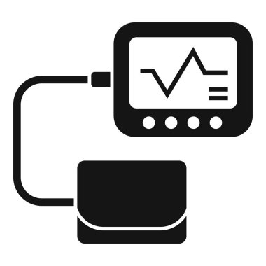 Kardiyak ev monitörü aygıt simgesi basit vektör. Acı dolu bir kalp. Etki Hastalığı