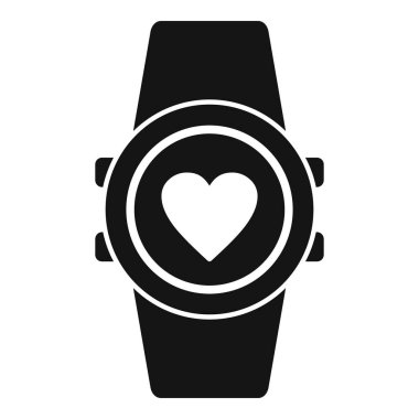 Modern smartwatch simgesi basit vektör. Hasta bir adam. Yaşlanmış kalp sorunu