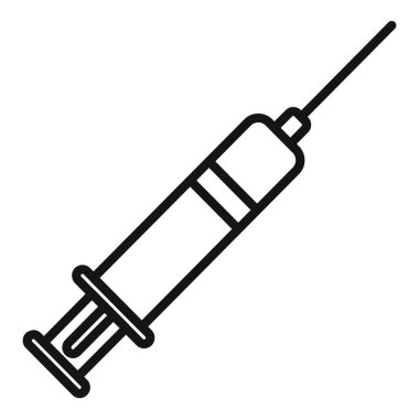 Şırınga hastalığı vücut ikonu ana hatları vektörü. Anksiyete hastası. Göğüs ağrısı.