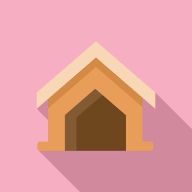 Açık hava köpek barınağı ikonu düz vektör. Açık alan. Ev kabini