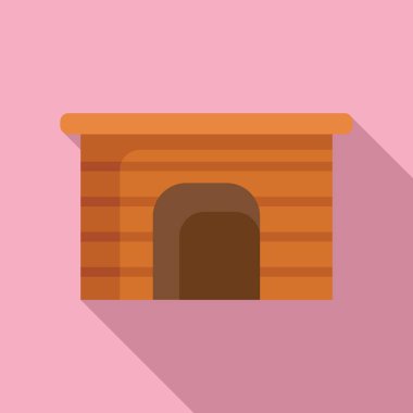 Köpek kulübesi aksesuar ikonu düz vektör. Köpek evi. Arkadaş alanı ikametgahı