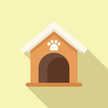 Hayvan köpek evi ikonu düz vektör. Arkadaş evcilleştirildi. Örtücü yaratık