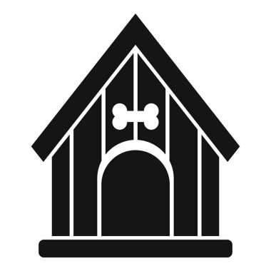 Köpek kulübesi simgesi basit bir vektör. Hayvan bakım evi kulübesi. Yaratık bahçesi.