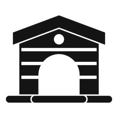 Küçük köpek kulübesi ikonu basit vektör. Tahta kulübe. Evcil yaratık.