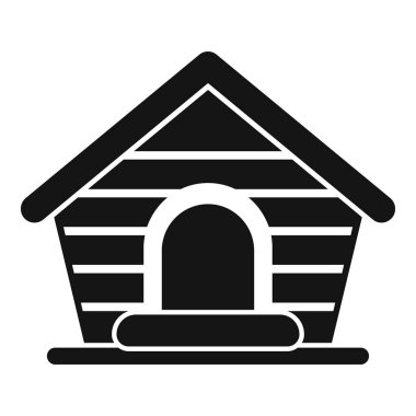 Açık havada hayvan barınağı simgesi basit bir vektör. Açık alan. Ev kabini