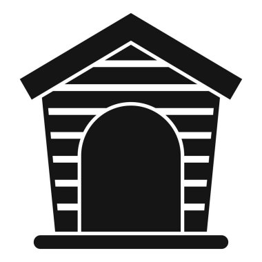 Köpek yeni ev simgesi basit vektör. Evcil hayvan barınağı. Köpek bakım alanı