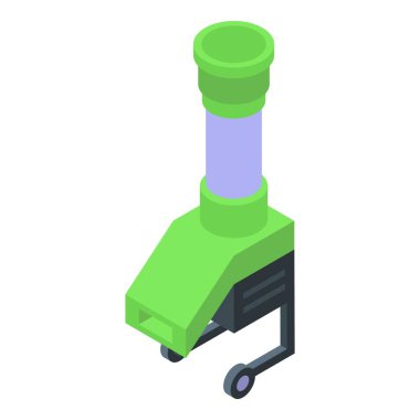 Bahçe parçalayıcı ikon izometrik vektörünü uygula. Tarım aracı. Kenar bölgesi