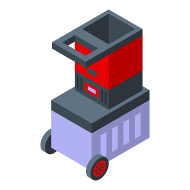 Yaprak parçalayıcı ikon izometrik vektörünü çalıştırır. Tarım ürünleri. Araç gücü havası