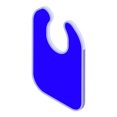 Mavi renkli önlük ikonu izometrik vektörü. Önlük yeni yürümeye başladı. Su geçirmez malzeme