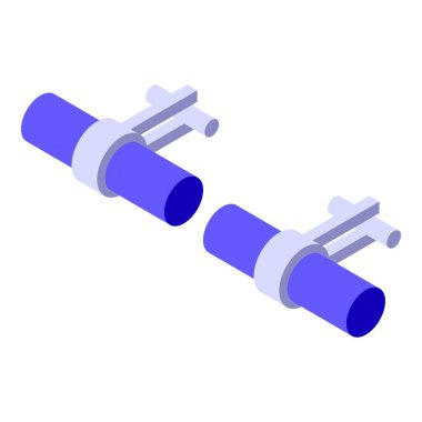 Mavi rulo kol düğmesi ikon izometrik vektörü. Lüks gümüş bir hediye. Fiyat modası