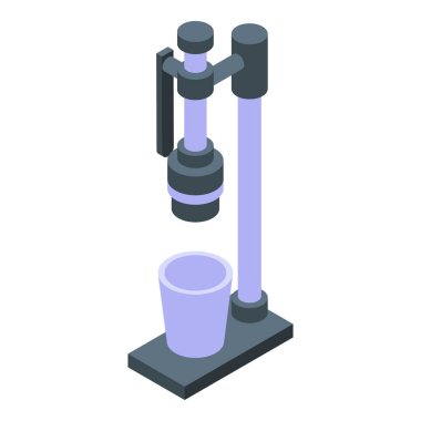 Evde meyve sıkacağı ikonu izometrik vektörünü kullan. Meyve suyu. Taze içecek.