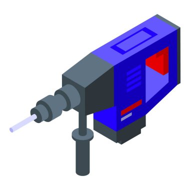 Çekiç matkabı ikon izometrik vektörü. Nesne ekipmanları. Elektrik çarpması