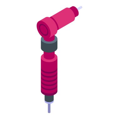 Sanatçı dövme ekipmanı ikon izometrik vektörü. Alet modası. Tıbbi mürekkep dükkanı